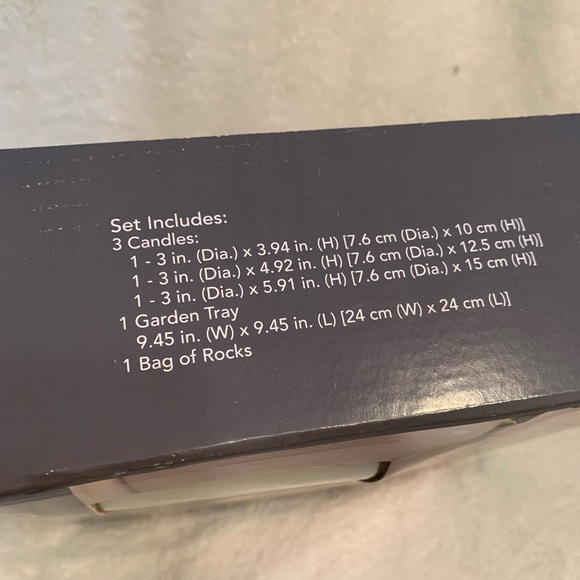 Flameless LED Candle Set. includes 3 candles, garden tray, bag of rocks. - Picture 5 of 7